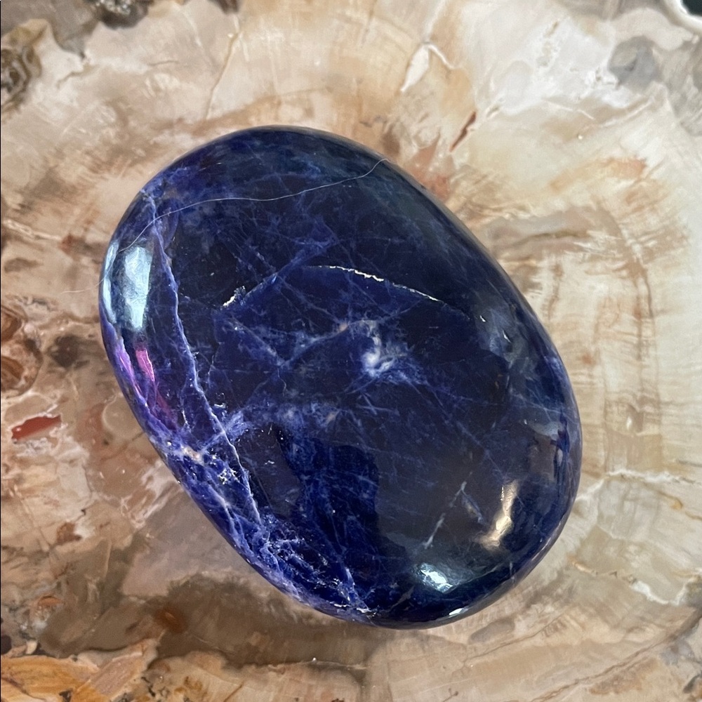 Polished Sodalite Palm Stone